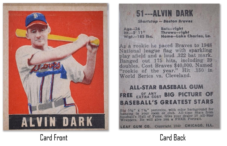 1948 Leaf Alvin Dark baseball card