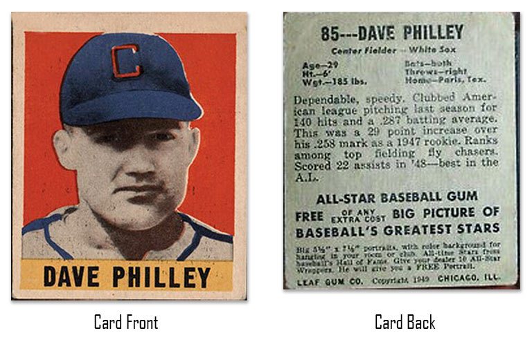 1948 Leaf Dave Philley rookie card