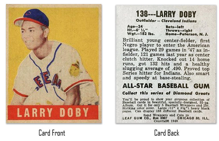 1948 Leaf Larry Doby rookie card