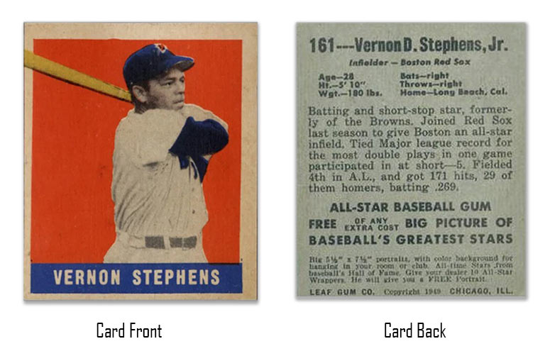 1948 Leaf Vern Stephens rookie card