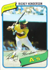 1980 Topps Rickey Henderson rookie card #482