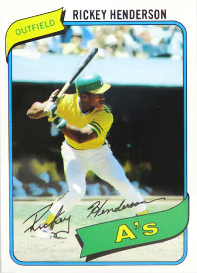 1980 Topps Rickey Henderson rookie card #482