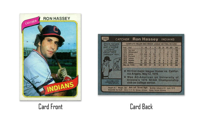 1980 Topps Ron Hassey baseball card #222