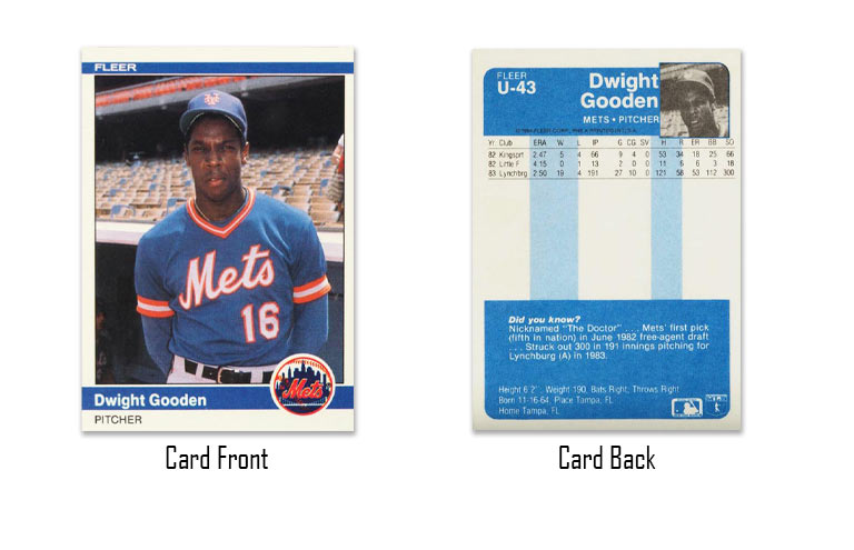1984 Fleer Update Dwight Gooden Rookie Card #U-43