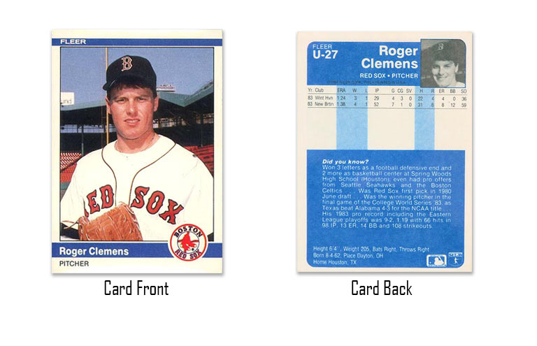 1984 Fleer Roger Clemens Rookie Card #U-27