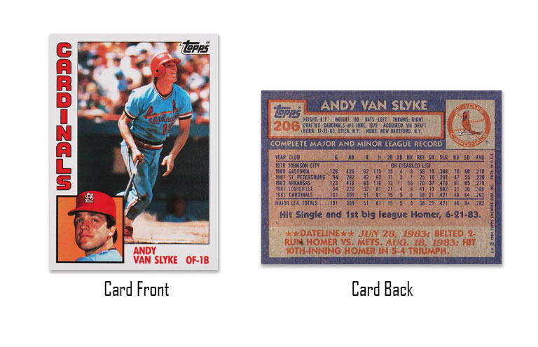 1984 Topps Andy Van Slyke Rookie Card #206