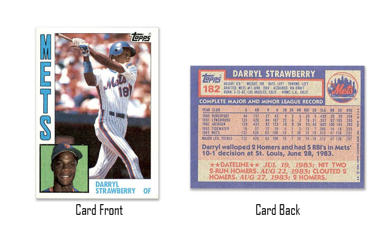 1984 Topps Darryl Strawberry Rookie Card #182 