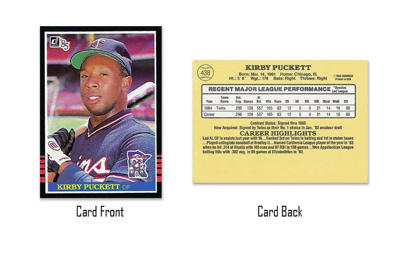 1985 Donruss Kirby Puckett Rookie Card #438