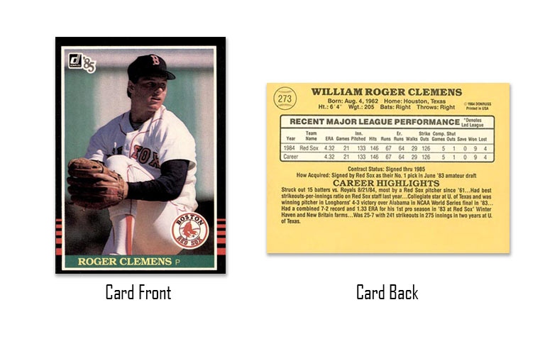 1985 Donruss Roger Clemens Rookie Card #273