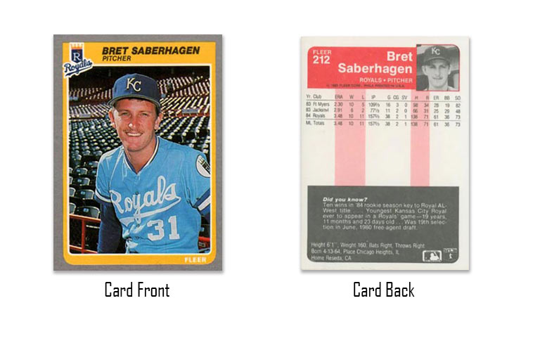 1985 Fleer Bret Saberhagen Rookie Card #212