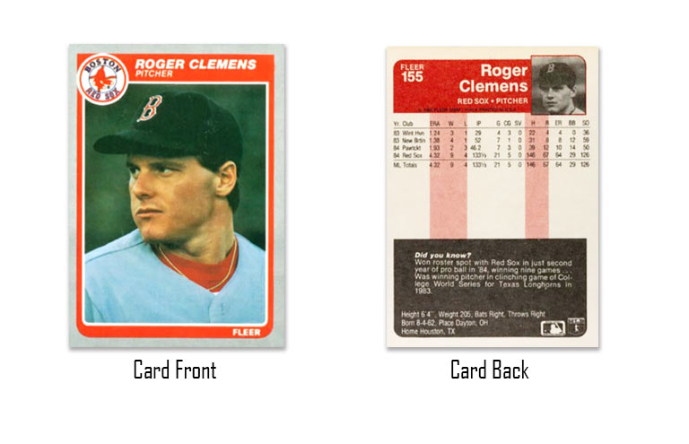 1985 Fleer Roger Clemens Rookie Card #155
