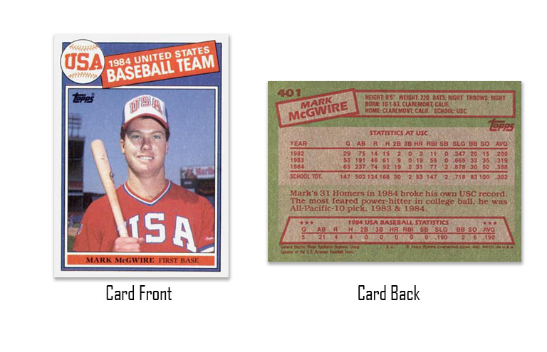 1985 Topps Mark McGwire Rookie Card #401