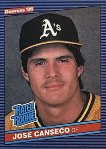 1986 Donruss Jose Canseco baseball card #39