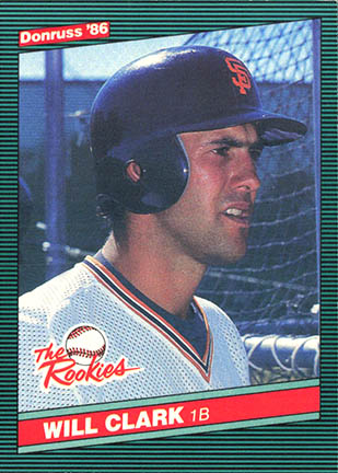 1986 Donruss Rookies Will Clark baseball card #32