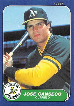 1986 Fleer Update Jose Canseco baseball card #U-20