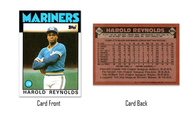 1986 Topps Harold Reynolds Rookie Card #769