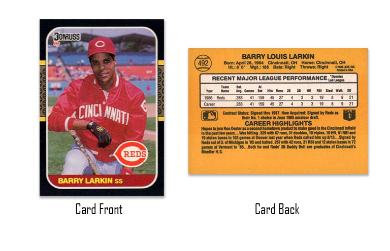 1987 Donruss Barry Larkin Rookie Card #492