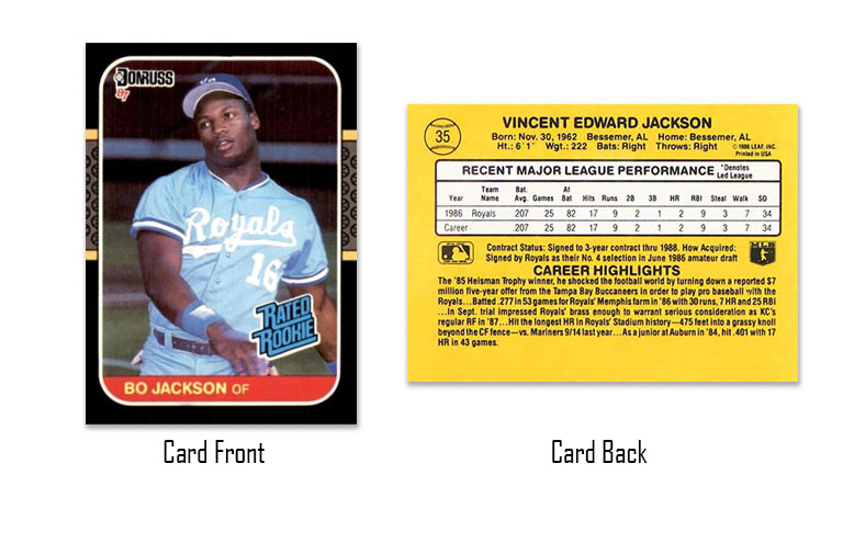 1987 Donruss Bo Jackson rookie card #35