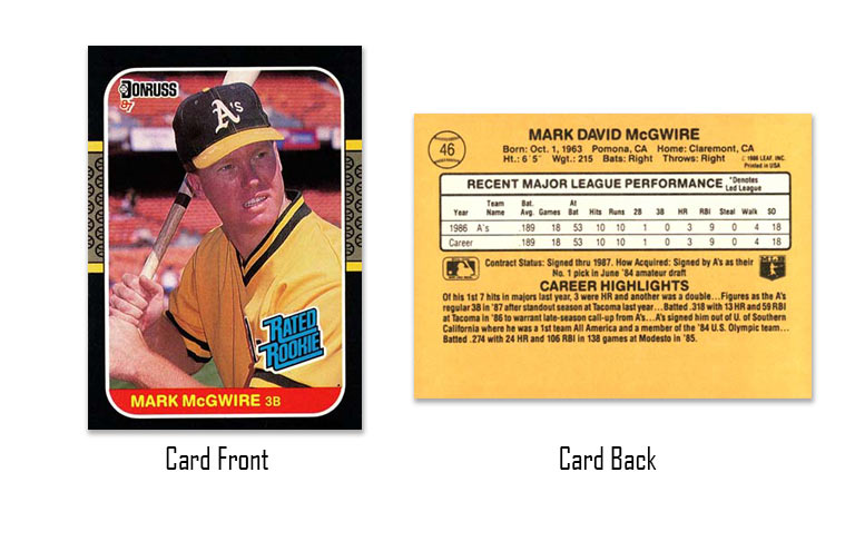 1987 Donruss Mark McGwire Rookie Card #46