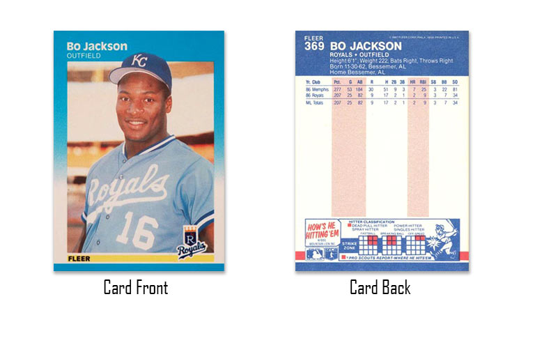 1987 Fleer Bo Jackson Rookie Card #369