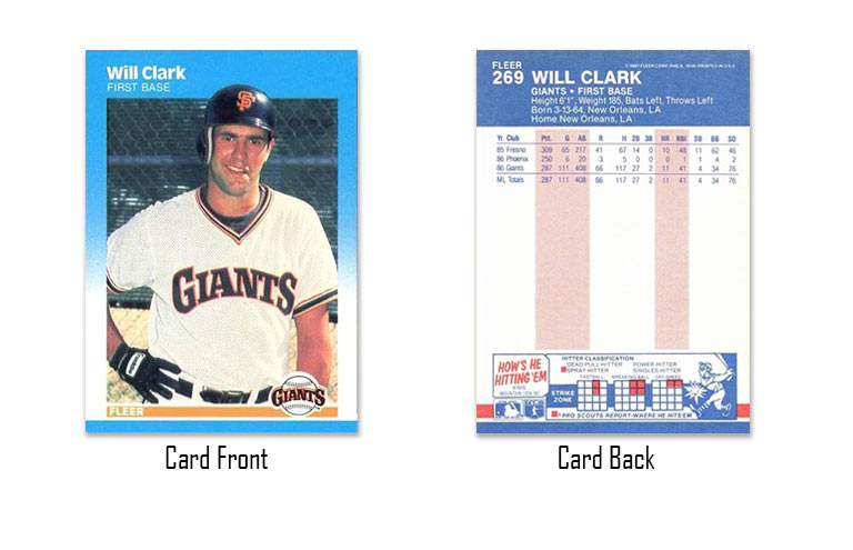 1987 Fleer Will Clark Rookie Card #269