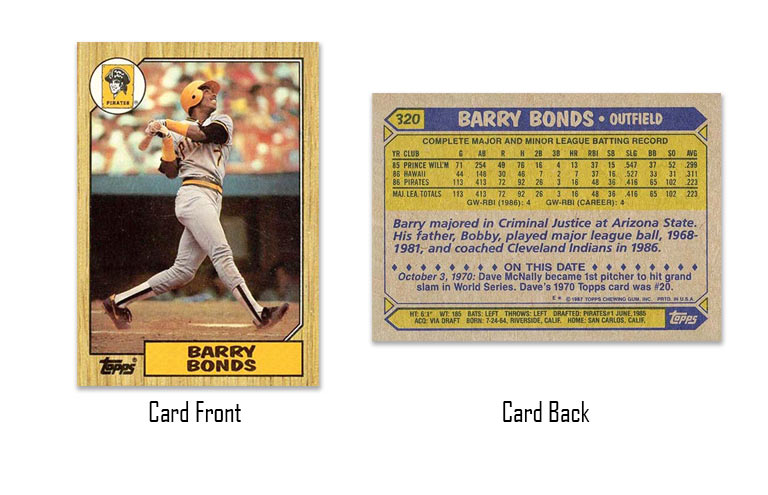 1987 Topps Barry Bonds Rookie Card #320