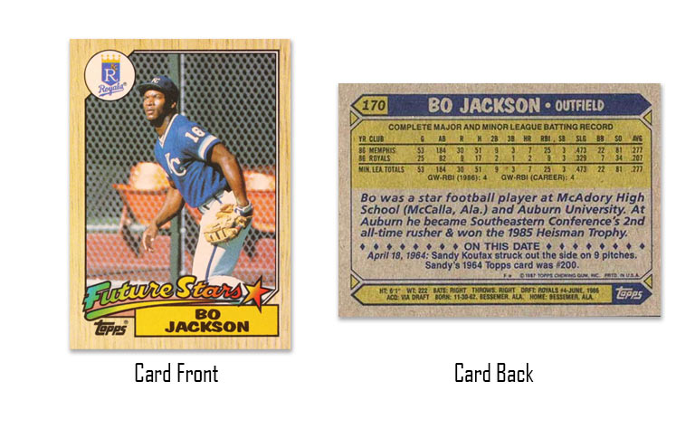 1987 Topps Bo Jackson Rookie Card #170