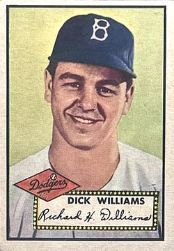 1952 Topps Dick Williams baseball card #396