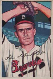 1952 Bowman Lew Burdette baseball card #244
