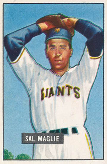 1951 Bowman Sal Maglie baseball card #127