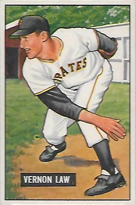 1951 Bowman Vernon Law baseball card #203