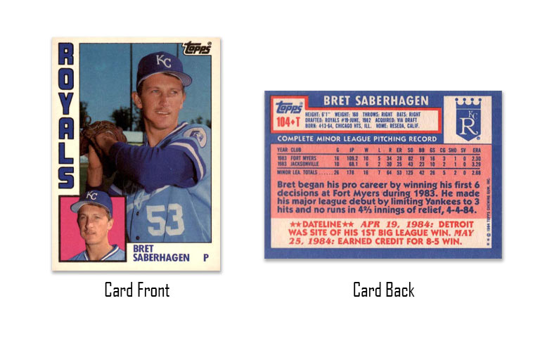 1984 Topps Traded Bret Saberhagen Rookie Card #104T