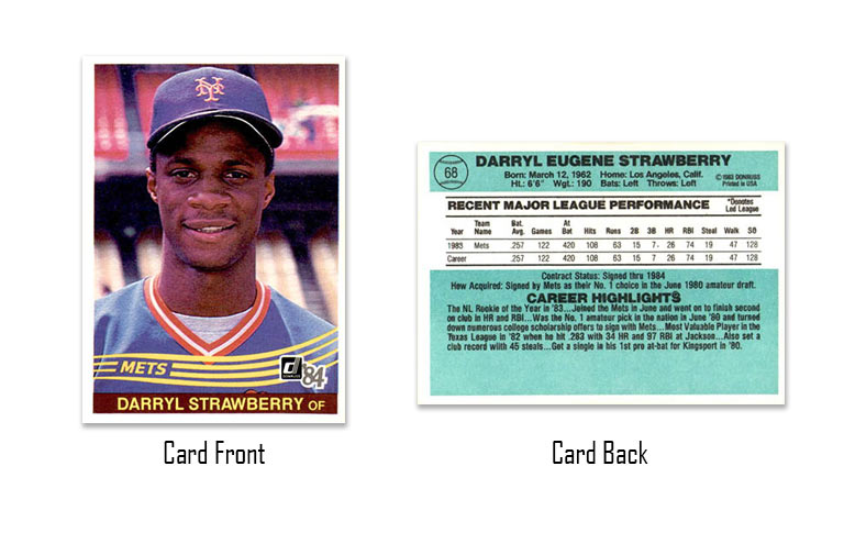 1984 Donruss Darryl Strawberry baseball card #68