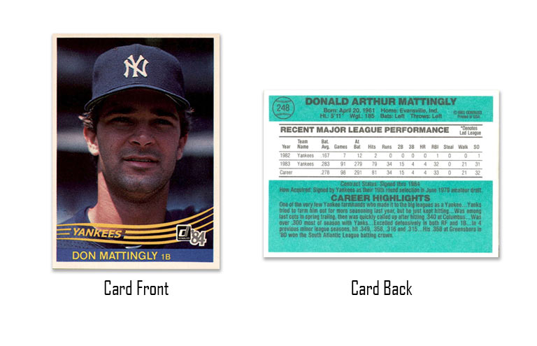 1984 Donruss Don Mattingly baseball card #248