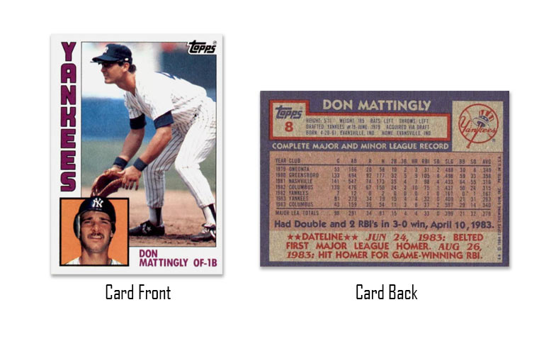 1984 Topps Don Mattingly Rookie Card #8