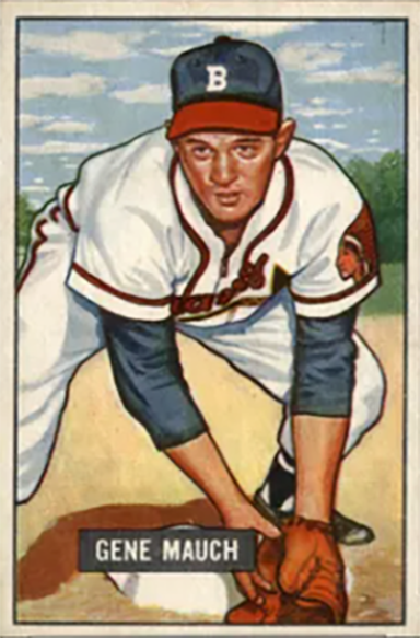 1951 Bowman Gene Mauch baseball card #312