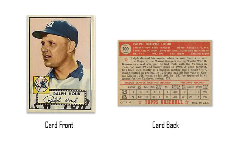 1952 Topps Ralph Houk Rookie Card #200