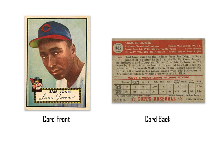 1952 Topps Sam Jones Rookie Card #382