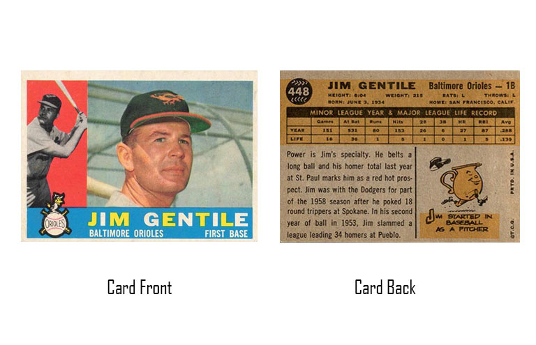 1960 Topps Jim Gentile rookie card