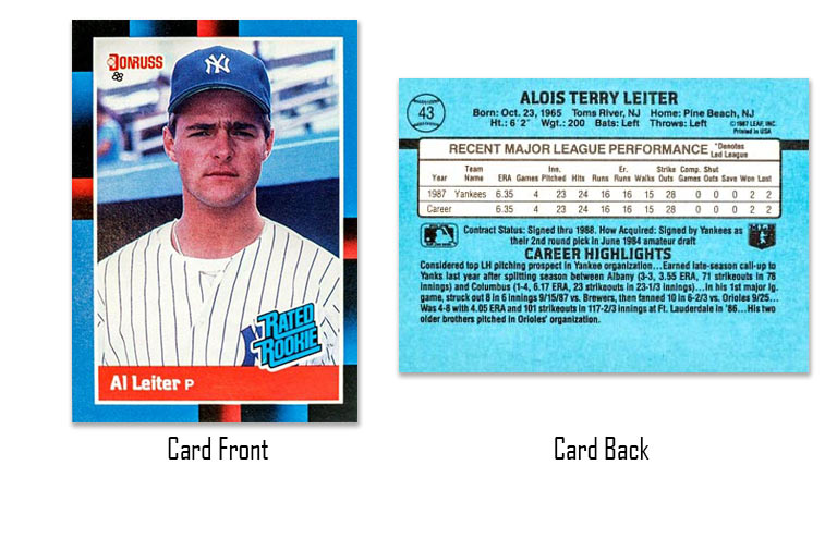 1988 Donruss Al Leiter rookie card