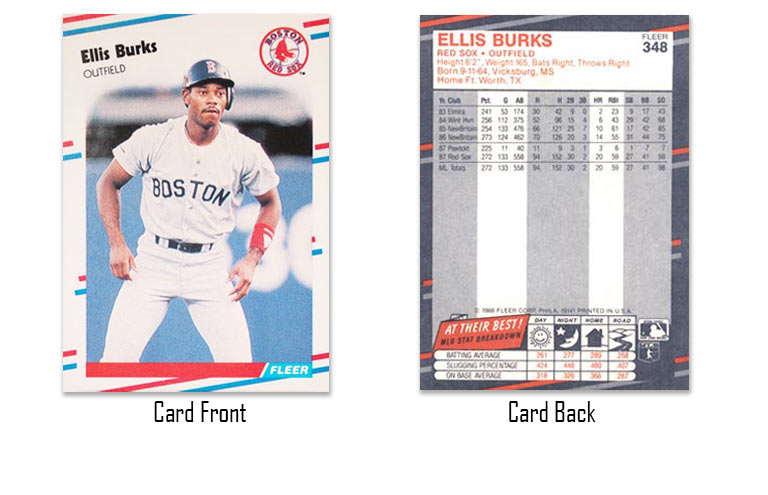 1988 Fleer Ellis Burks rookie card