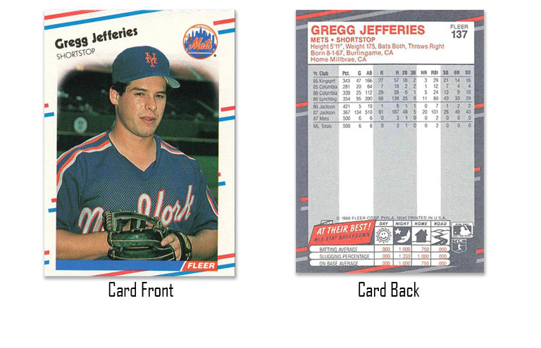 1988 Fleer Gregg Jefferies rookie card