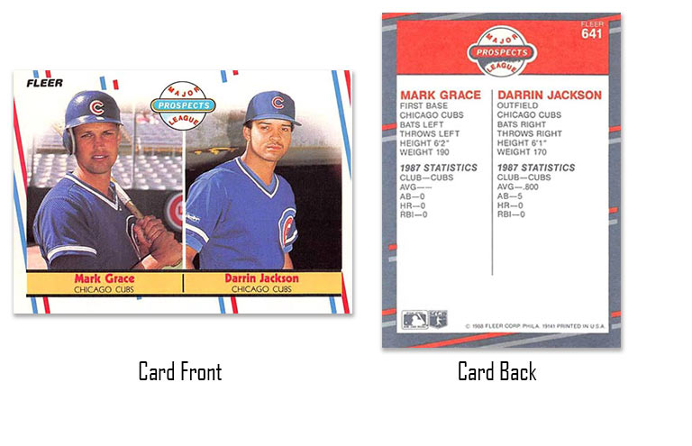 1988 Fleer Mark Grace rookie card