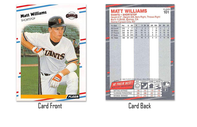 1988 Fleer Matt Williams rookie card