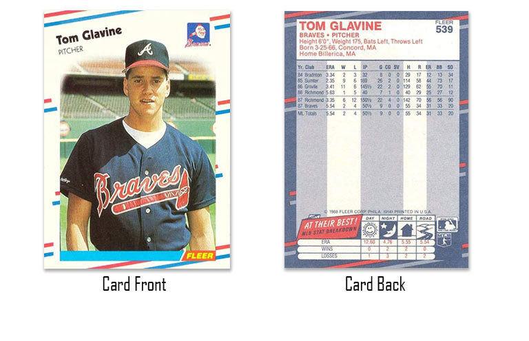 1988 Fleer Tom Glavine rookie card