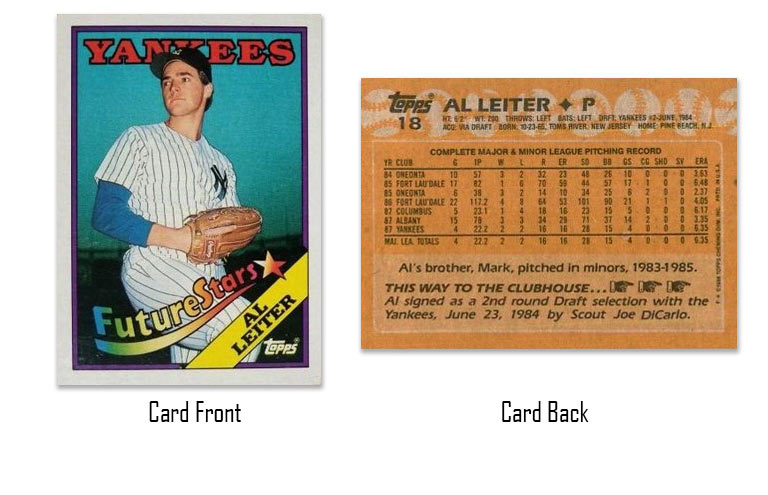 1988 Topps Al Leiter rookie card