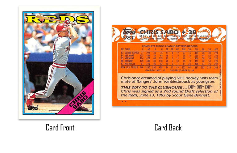 1988 Topps Traded Chris Sabo rookie card