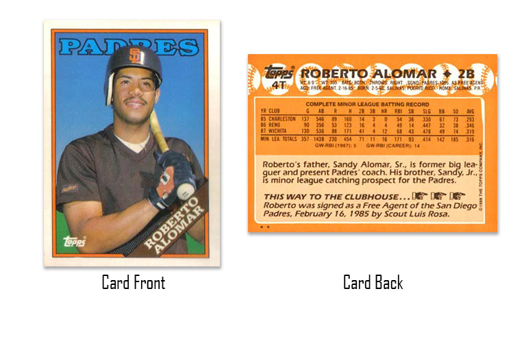 1988 Topps Traded Roberto Alomar rookie card
