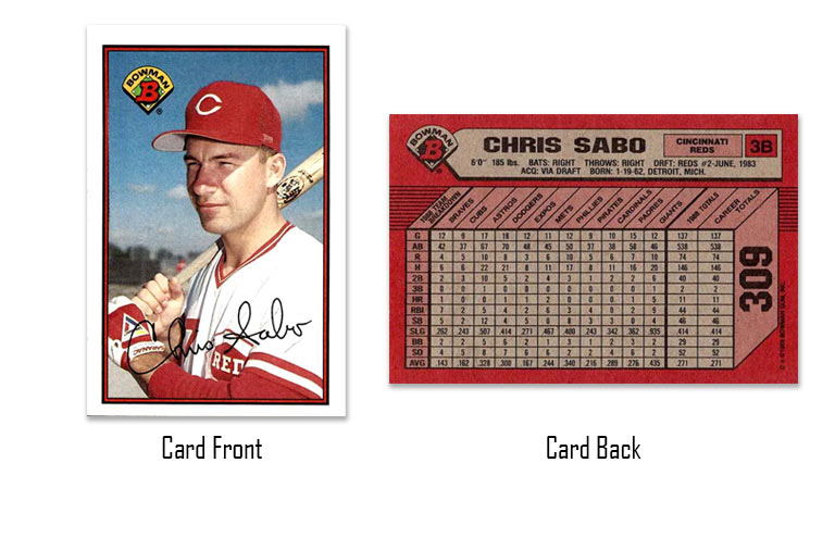 1989 Bowman Chris Sabo rookie card #309