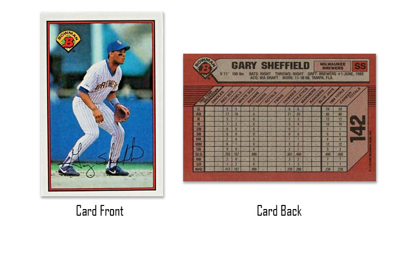 1989 Bowman Gary Sheffield rookie card #142
